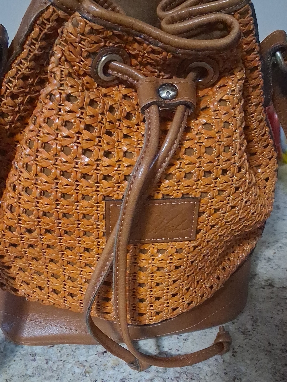 Patricia Nash Tan Woven Leather Backpack - Picture 6 of 9